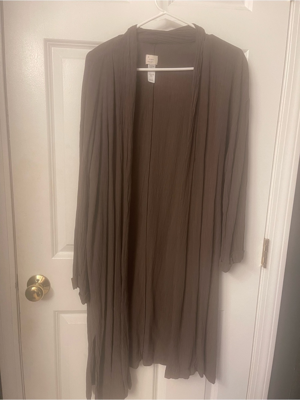 a new day Neutral Taupe Open Crinkle Cardigan